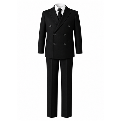 Johnnie Lene Boys Double Breasted 5-Piece Formal Suit Set Jacket Vest Shirt Tie Pants
