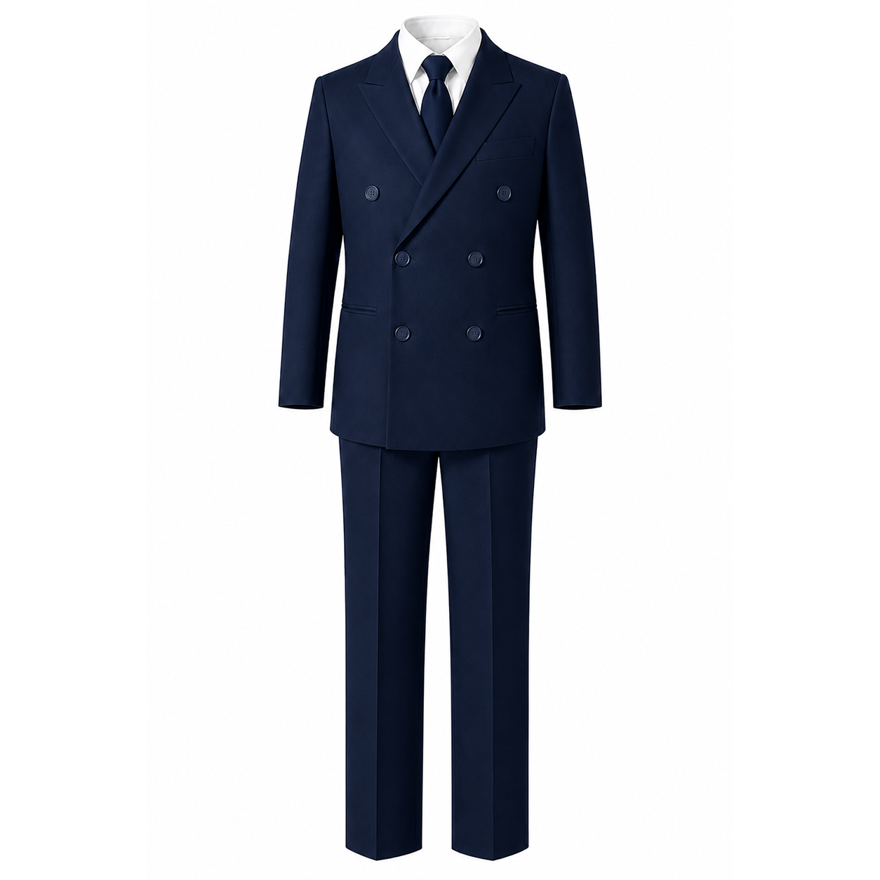 Johnnie Lene Boys Double Breasted 5-Piece Formal Suit Set Jacket Vest Shirt Tie Pants