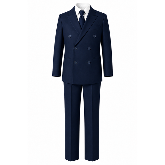 Johnnie Lene Boys Double Breasted 5-Piece Formal Suit Set Jacket Vest Shirt Tie Pants