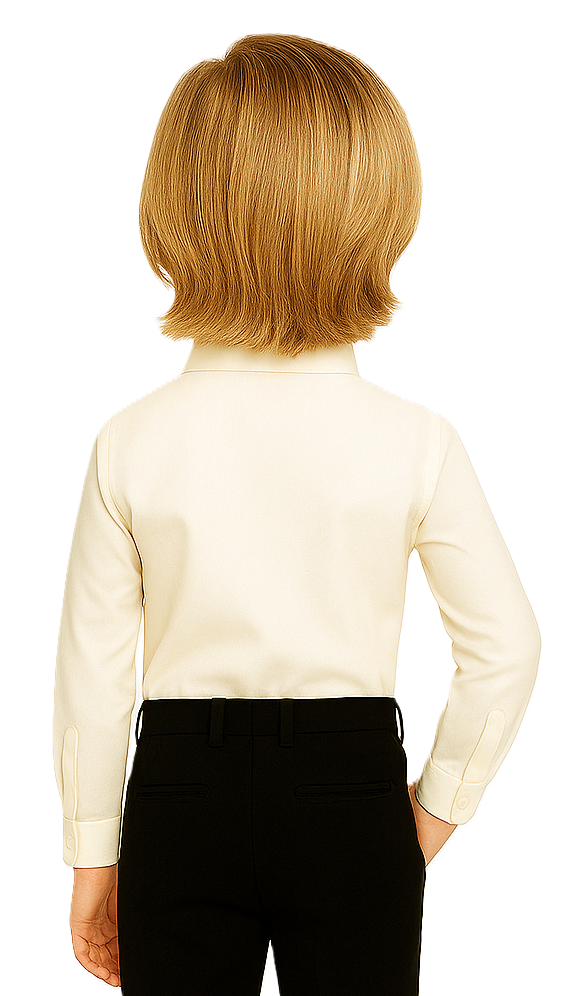 Gino Giovanni Boys Pleated Tuxedo Shirt with Bow Tie (Ivory Shirt)