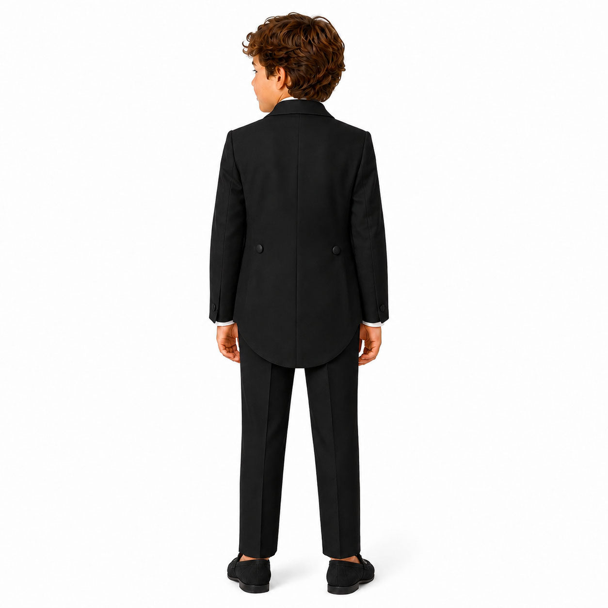 Gino Giovanni Boys 5-Piece Tailcoat Tuxedo Set - Black