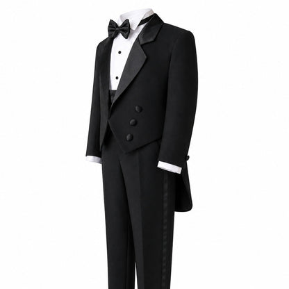 Gino Giovanni Boys 5-Piece Tailcoat Tuxedo Set - Black