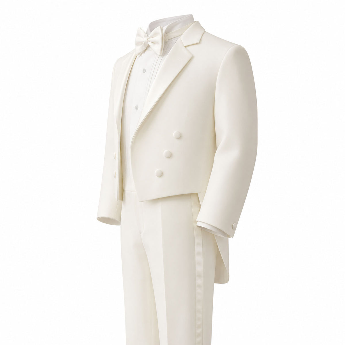 Gino Giovanni Boys 5-Piece Tailcoat Tuxedo Set - Ivory