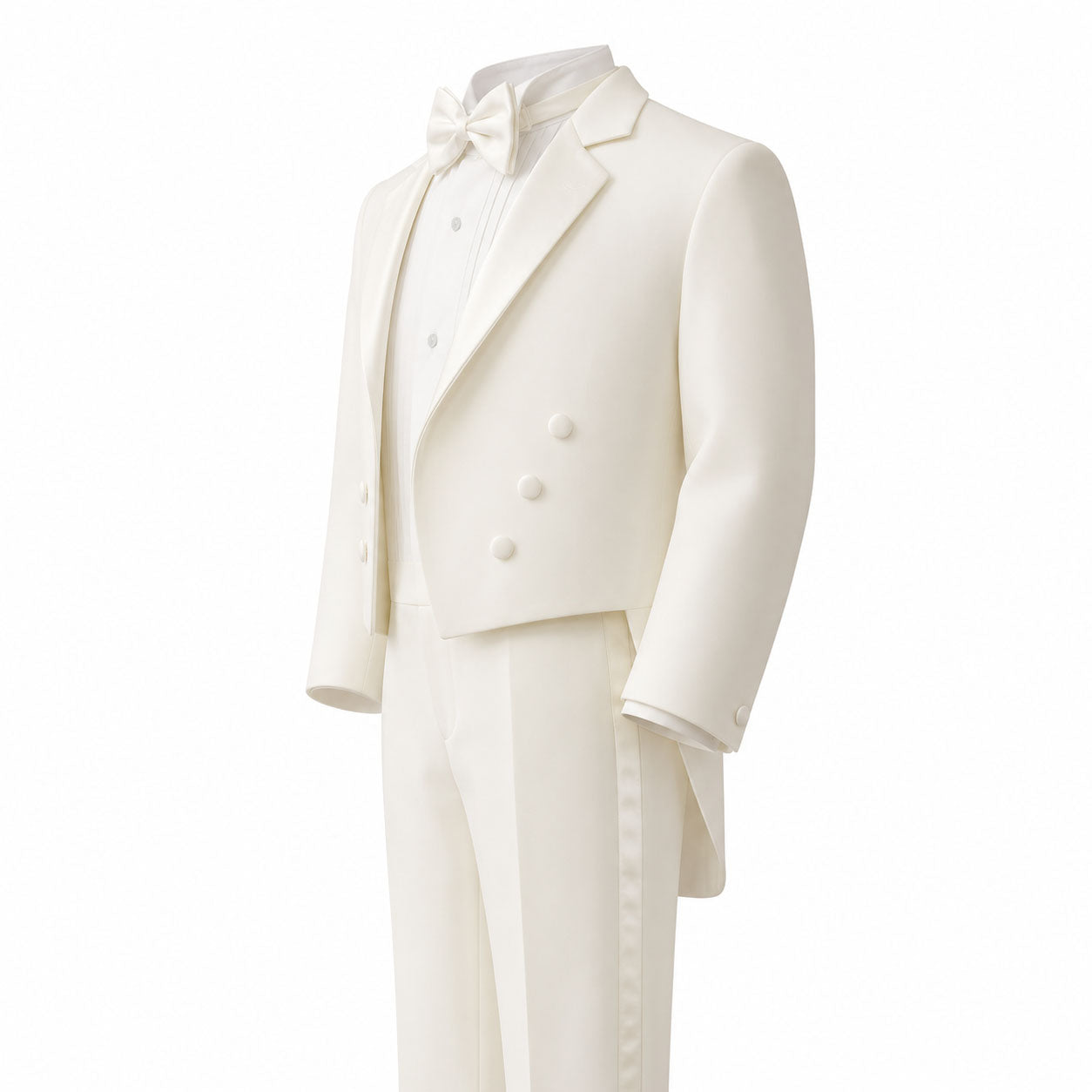 Gino Giovanni Boys 5-Piece Tailcoat Tuxedo Set - Ivory
