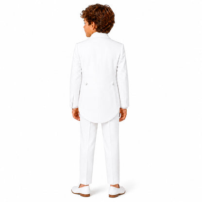 Gino Giovanni Boys 5-Piece Tailcoat Tuxedo Set - White