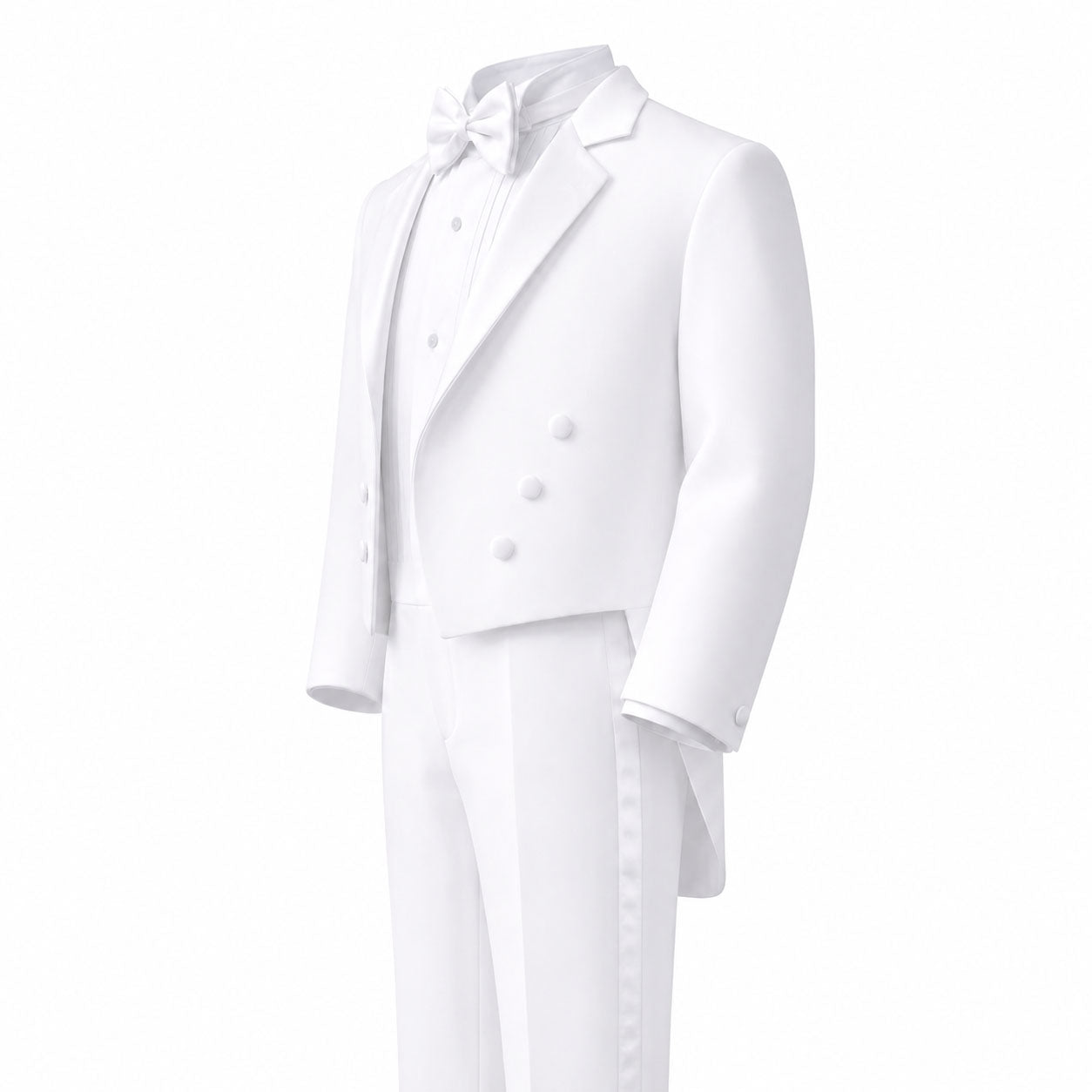 Gino Giovanni Boys 5-Piece Tailcoat Tuxedo Set - White