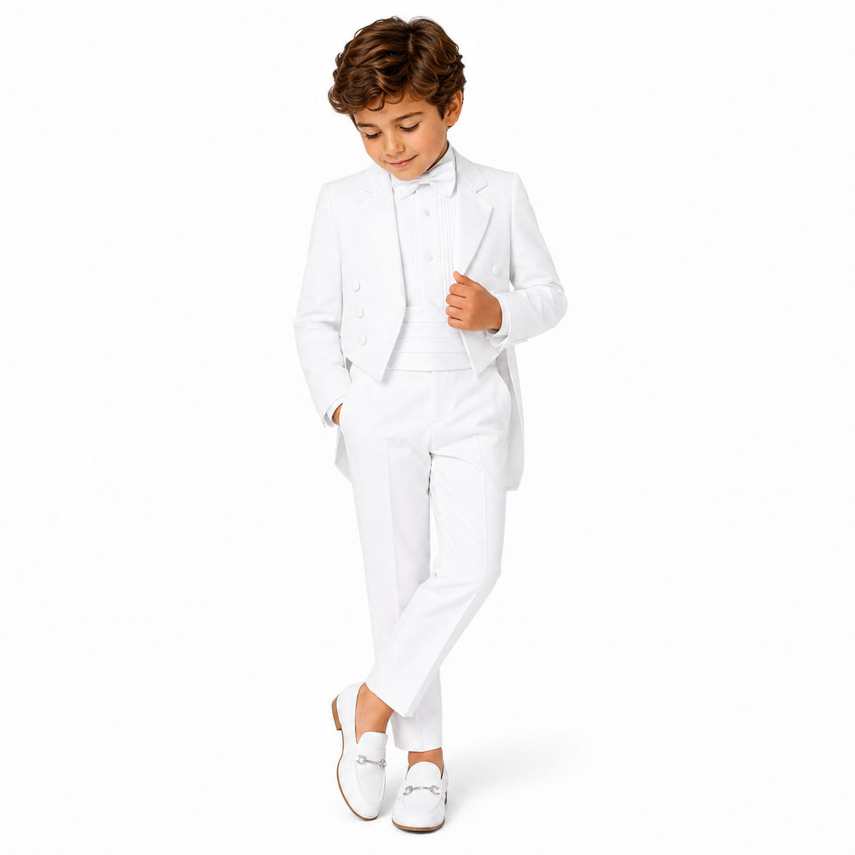 Gino Giovanni Boys 5-Piece Tailcoat Tuxedo Set Sizes Infants to Teen