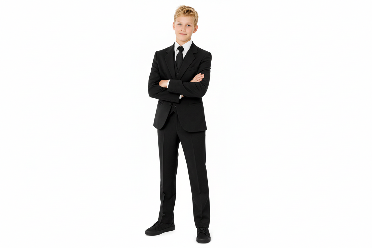 Gino Giovanni boys 5-piece formal suit set in Black