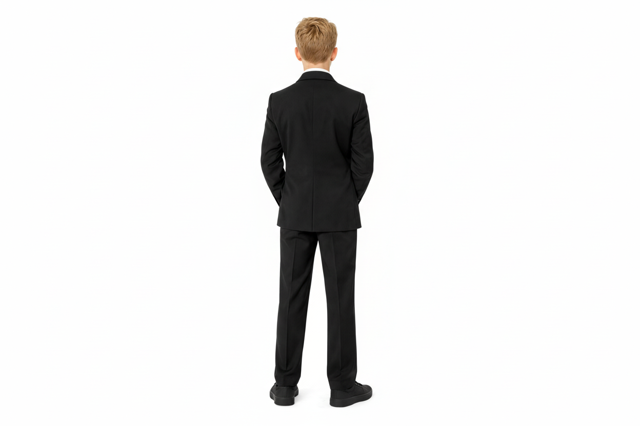 Gino Giovanni boys 5-piece formal suit set in Black back view