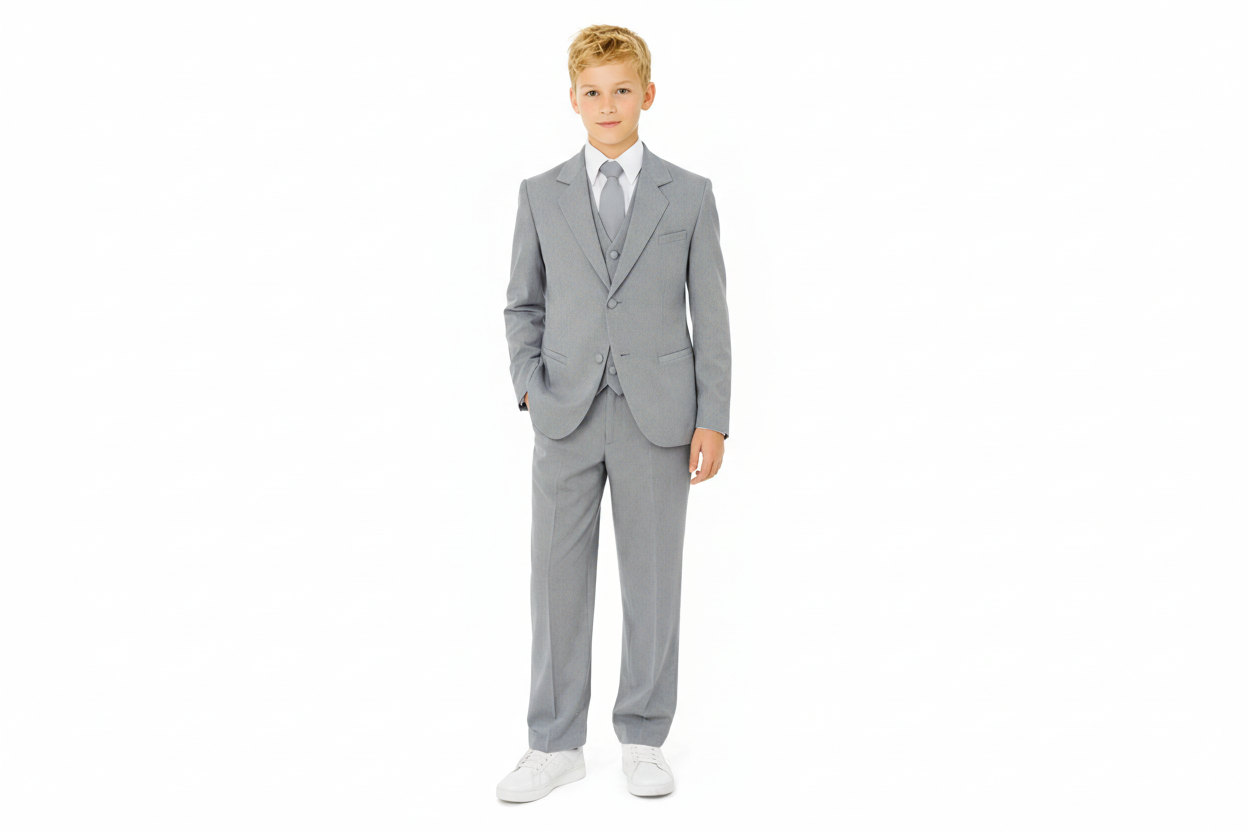 Gino Giovanni boys 5-piece formal suit set in Gray