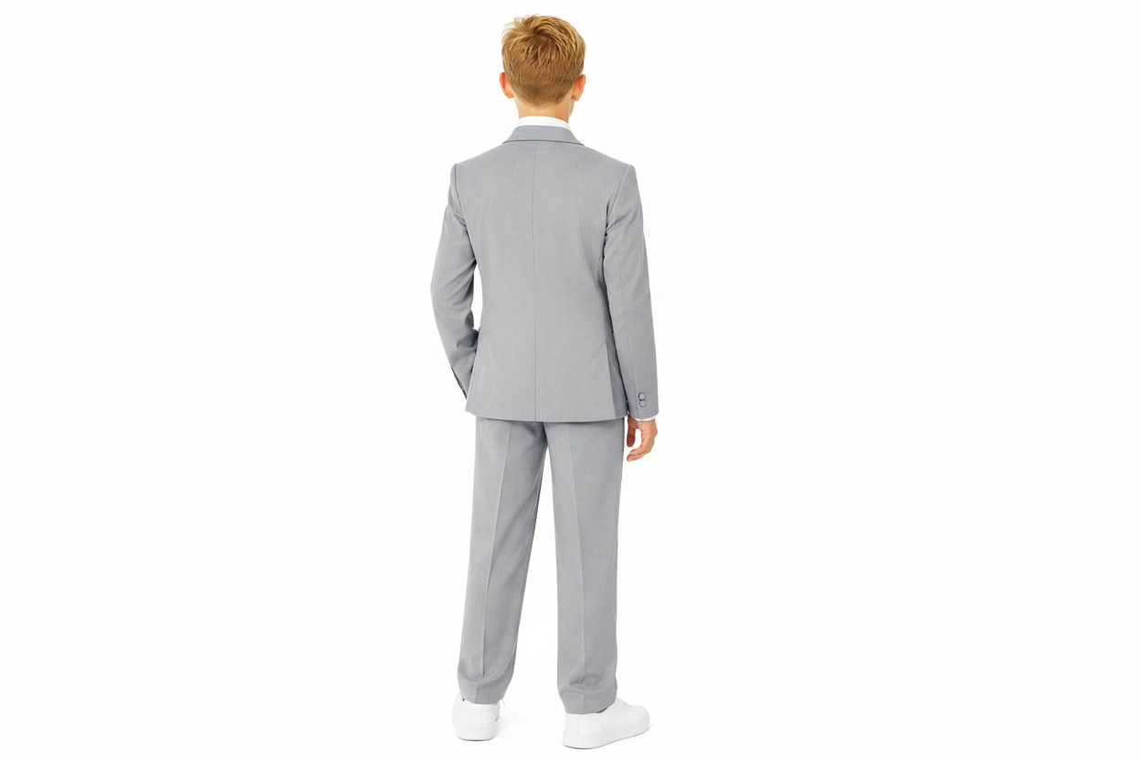 Gino Giovanni boys 5-piece formal suit set in Gray back view