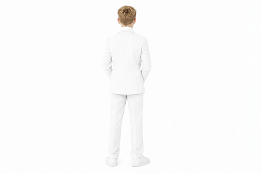 Gino Giovanni boys 5-piece formal suit set in White back view