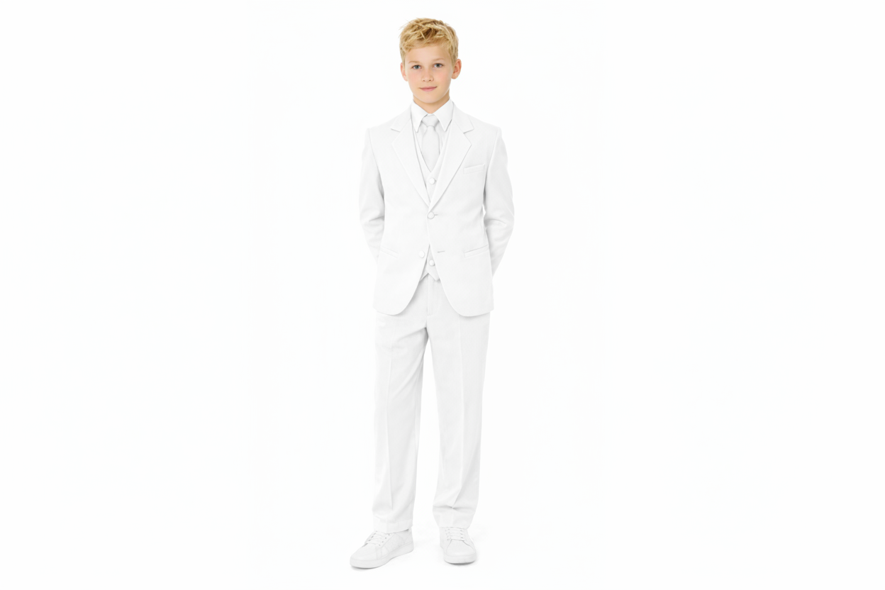 Gino Giovanni boys 5-piece formal suit set in White