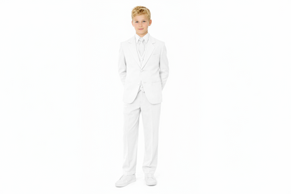 Gino Giovanni boys 5-piece formal suit set in White
