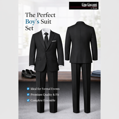 Gino Giovanni Boys 2-Piece Suit Set Formal Blazer Pants Classic Fit Kids Outfit