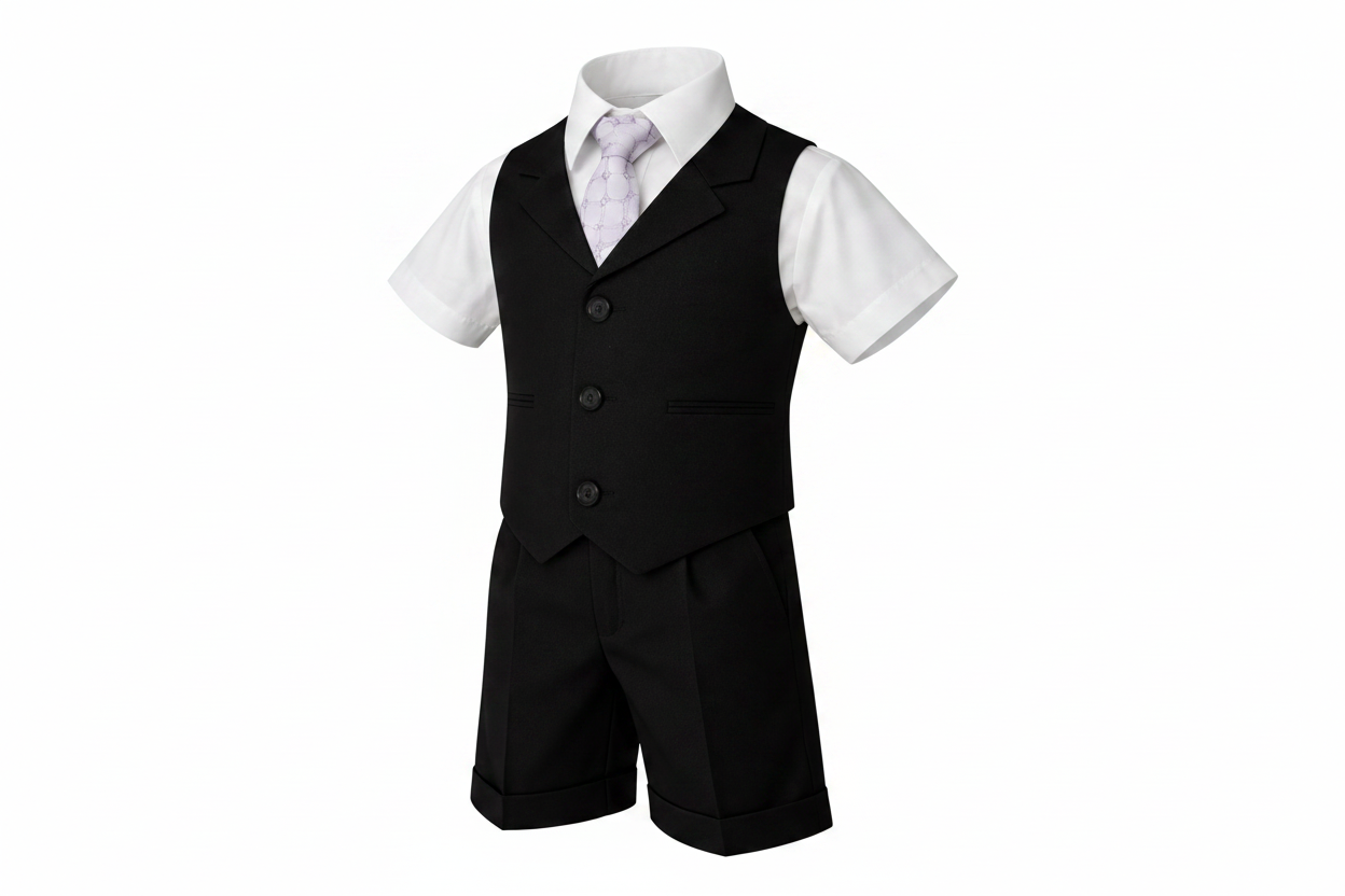 Gino Giovanni Boys 4-Piece Summer Suit Vest Short Set