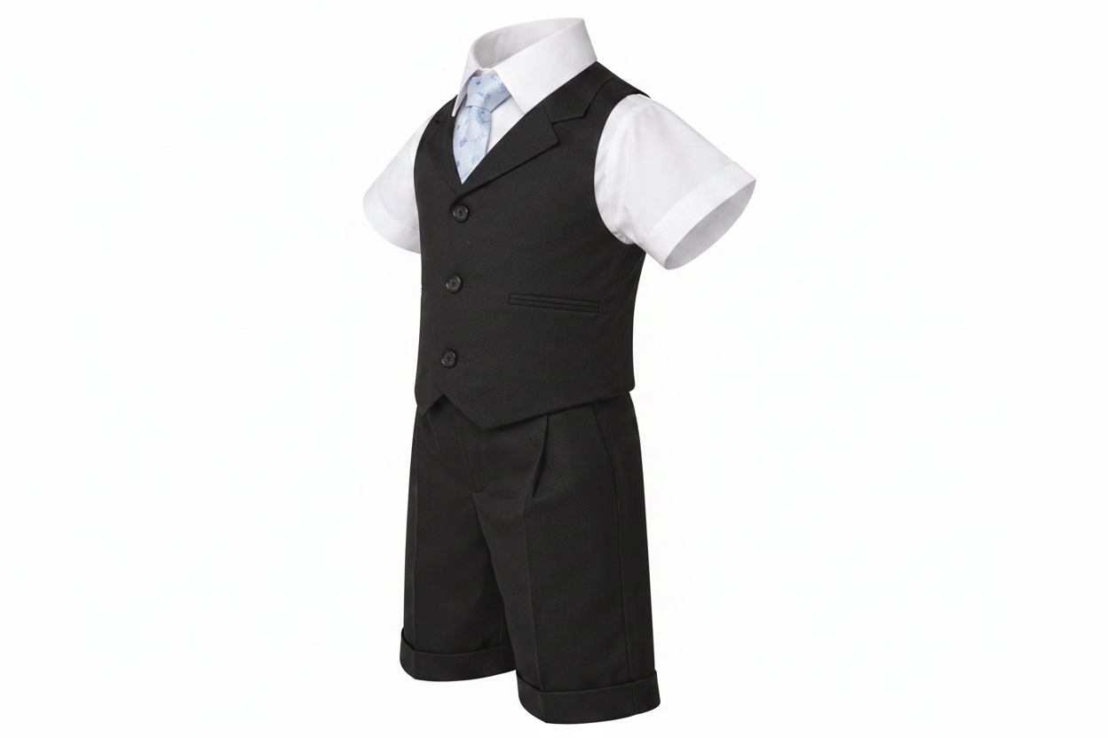 Gino Giovanni Boys 4-Piece Summer Suit Vest Short Set