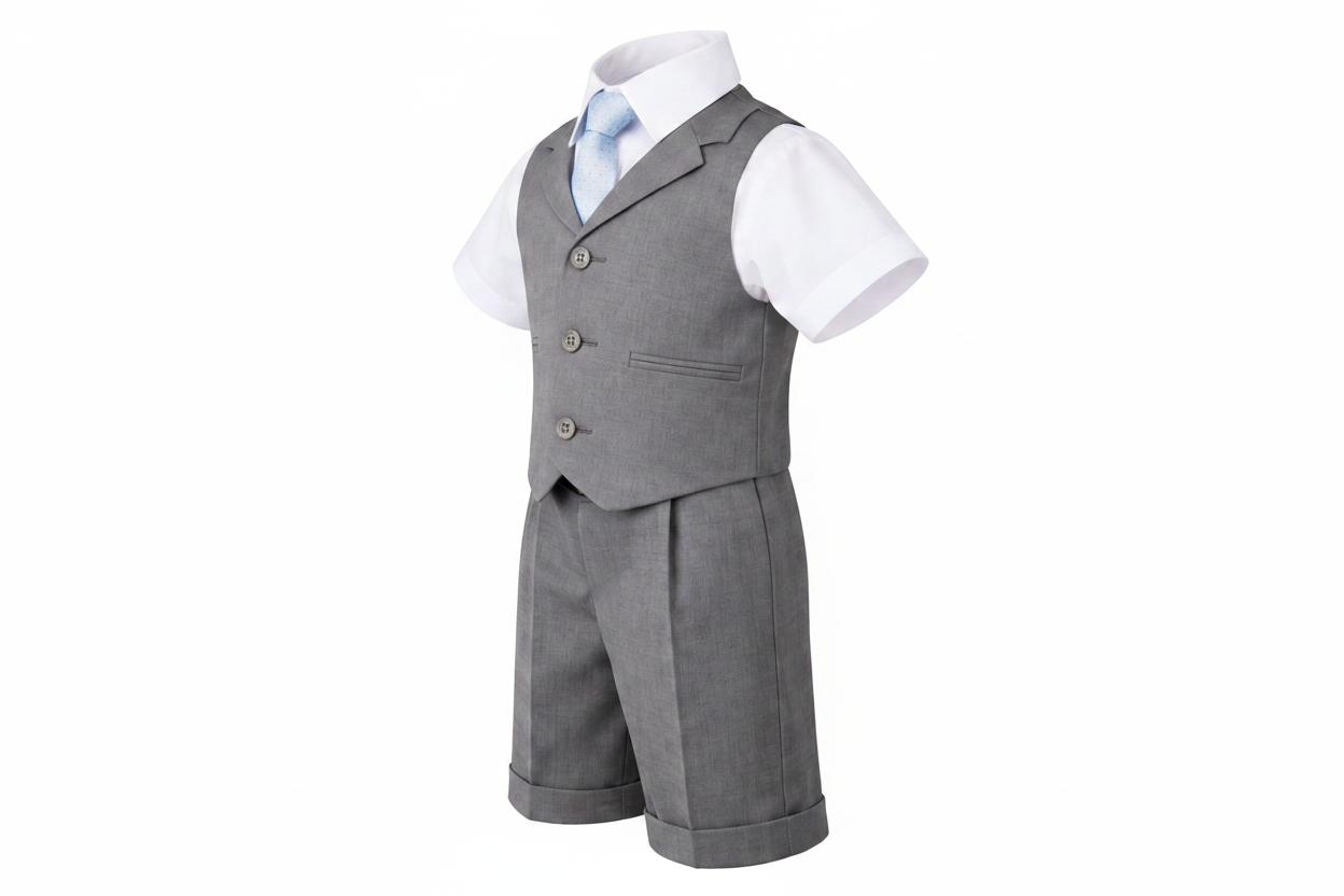 Gino Giovanni Boys 4-Piece Summer Suit Vest Short Set