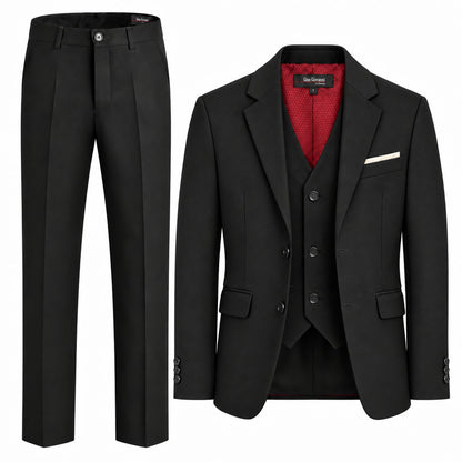 Gino Giovanni G328 boys' 3-piece suit collection in black