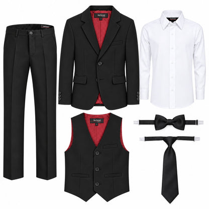 Gino Giovanni G328 boys' 6-piece suit collection in black