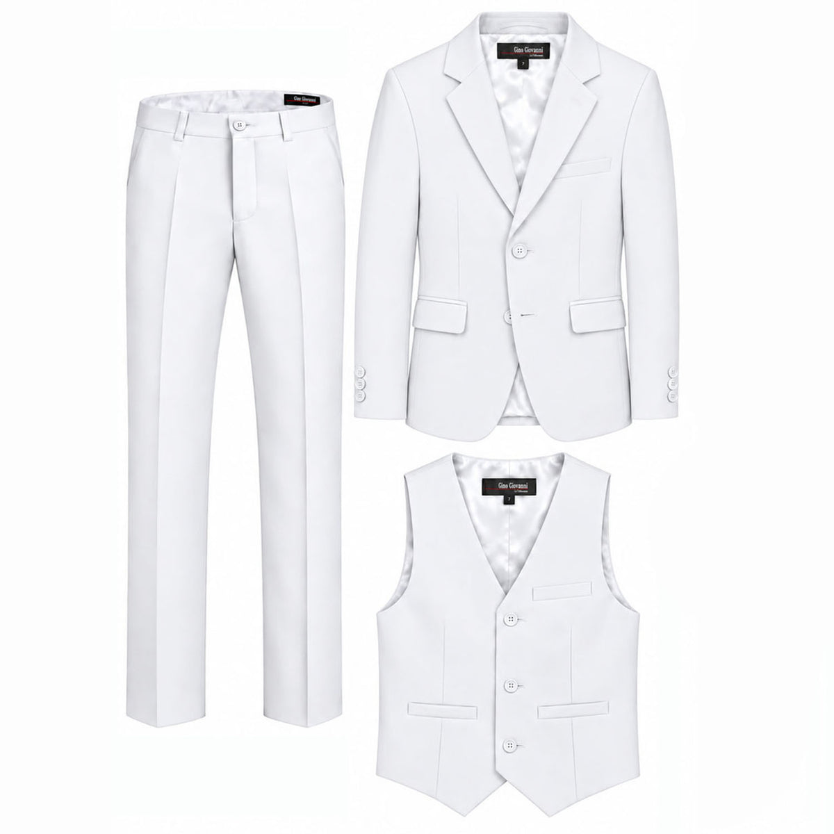 Gino Giovanni G328 boys' 3-piece suit collection in white