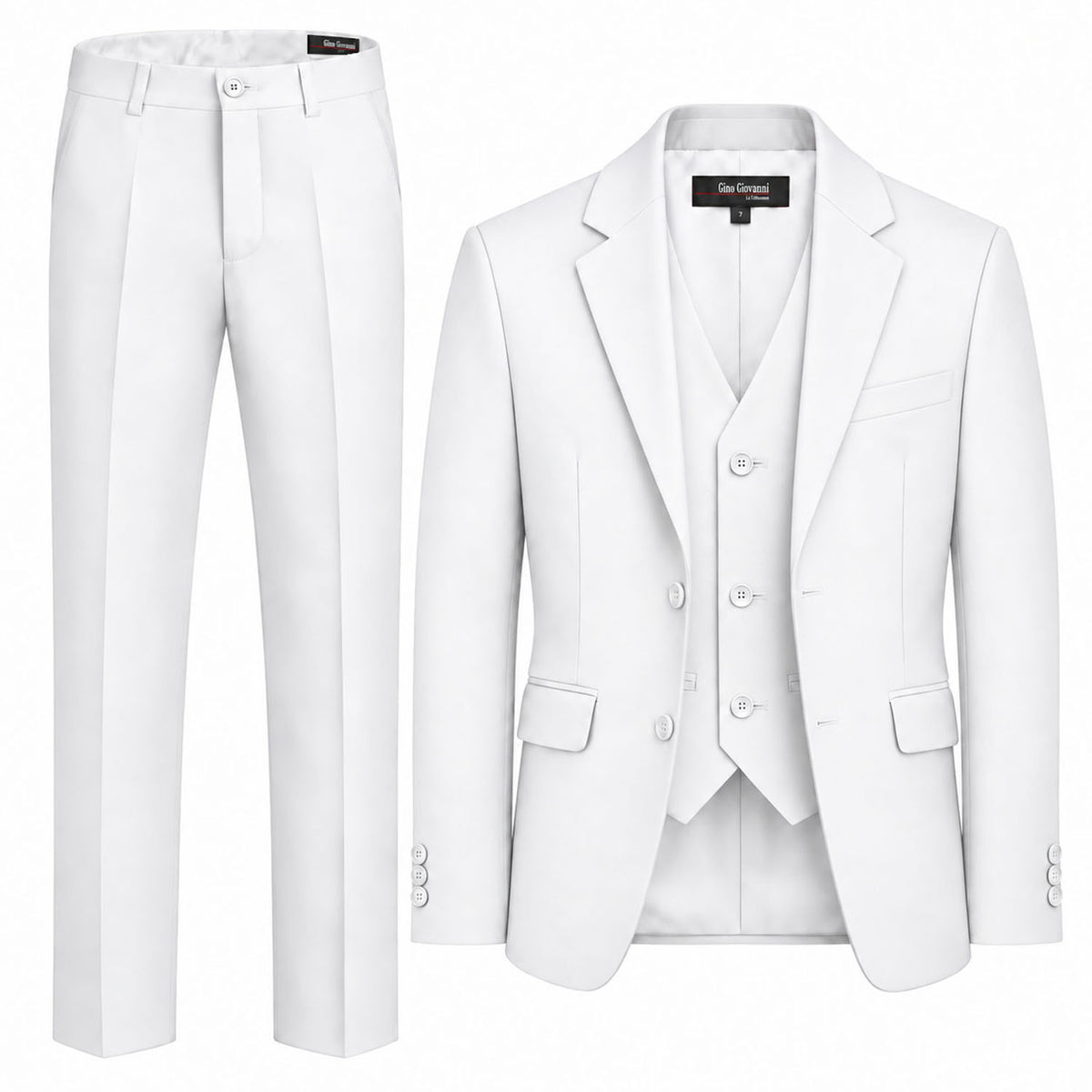 Gino Giovanni G328 boys' 3-piece suit collection in white