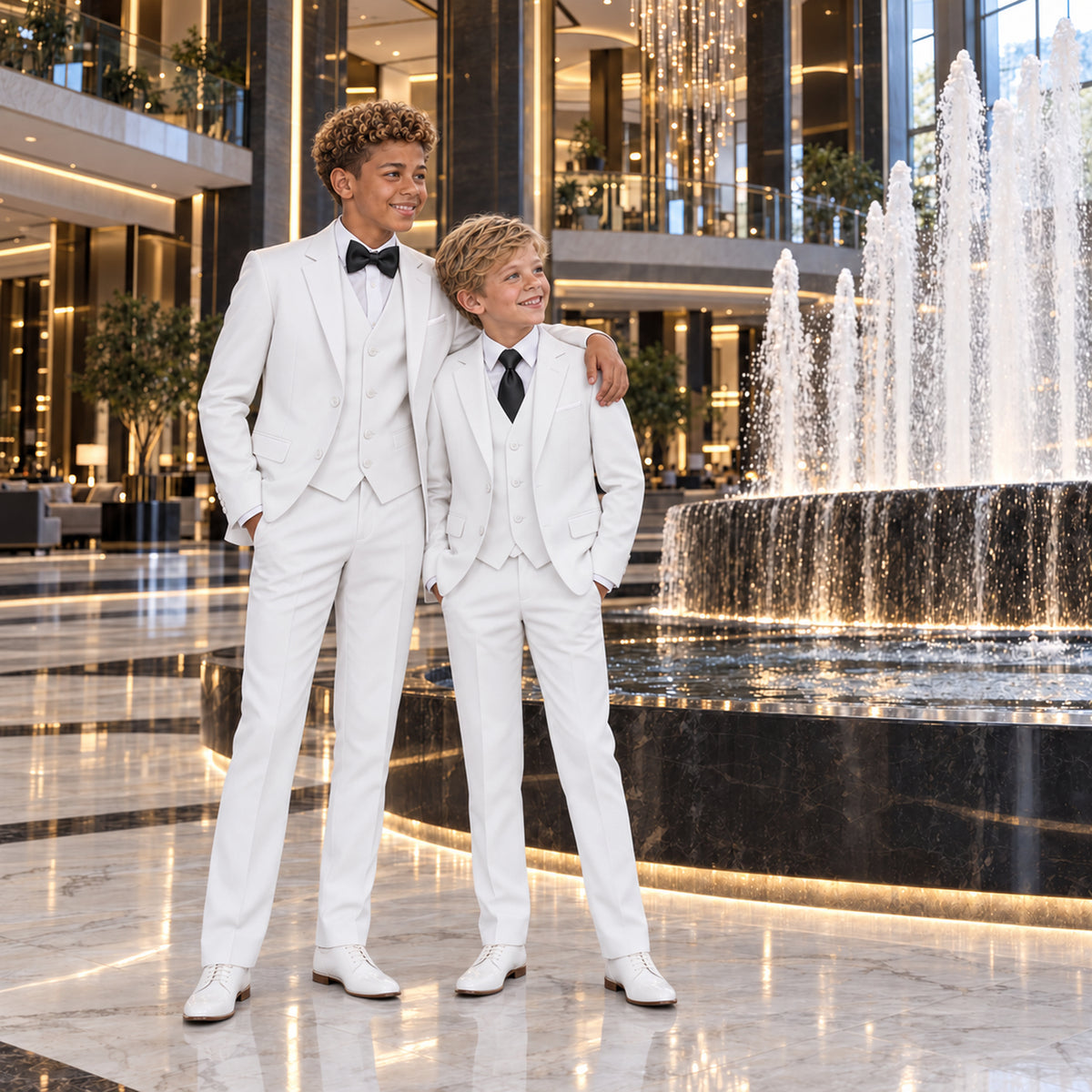 Gino Giovanni G328 boys' 6-piece suit collection in white