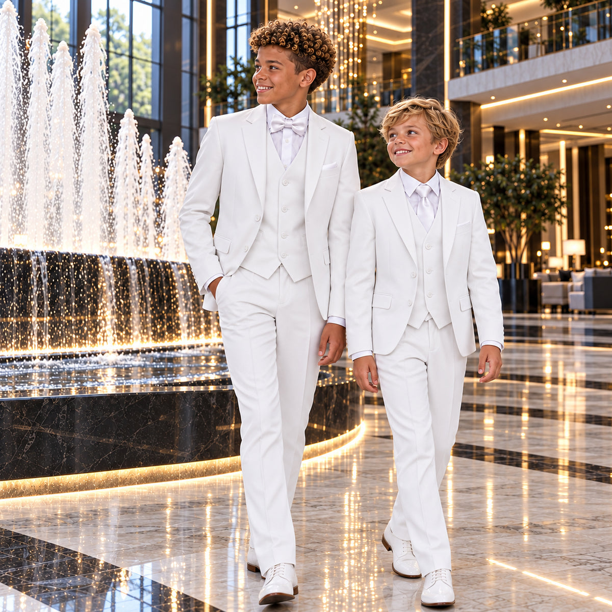 Gino Giovanni G328 boys' 3-piece suit collection in white