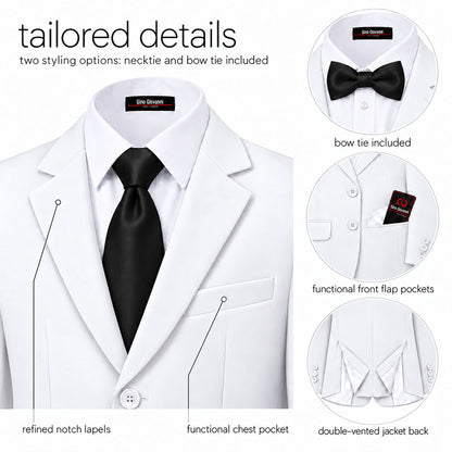 Gino Giovanni G328 boys' 6-piece suit collection in white