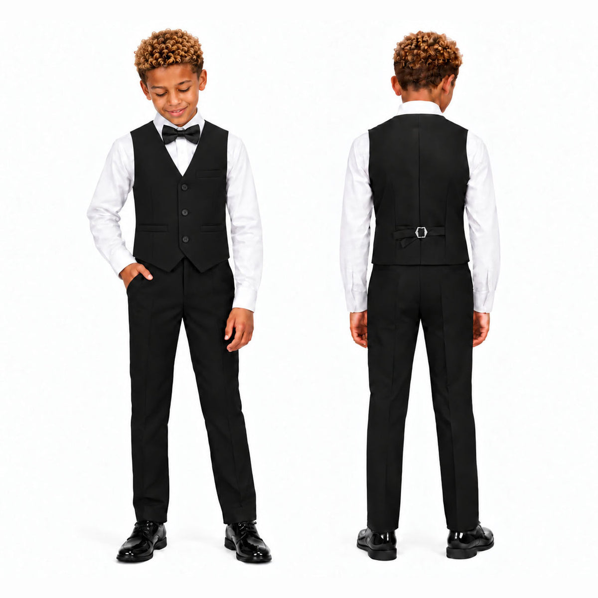 Gino Giovanni G328 boys' 3-piece suit collection in black