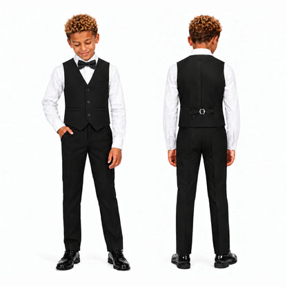 Gino Giovanni G328 boys' 3-piece suit collection in black