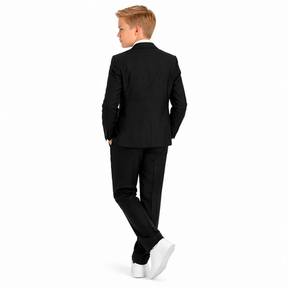 Gino Giovanni Boys 5 Piece Suit Set Wedding Ring Boy Formal Outfit Jacket Vest Pants Shirt Tie