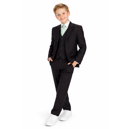 Gino Giovanni Boys 5 Piece Suit Set Wedding Ring Boy Formal Outfit Jacket Vest Pants Shirt Tie