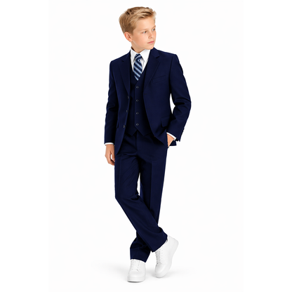 Gino Giovanni Boys 5 Piece Suit Set Wedding Ring Boy Formal Outfit Jacket Vest Pants Shirt Tie