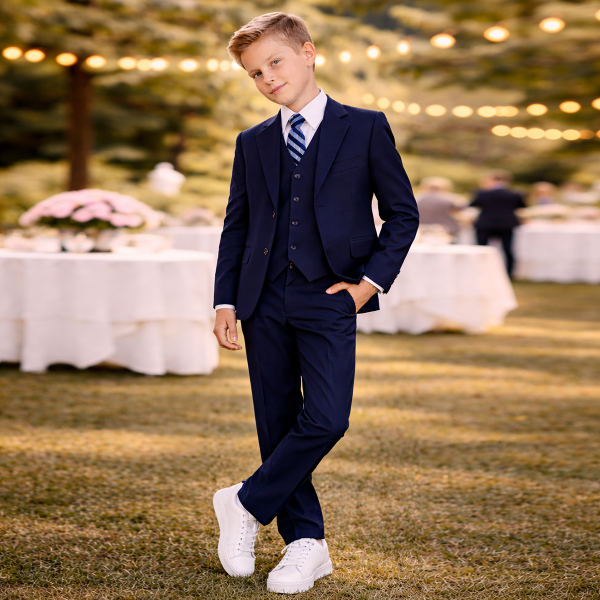 Gino Giovanni Boys 5 Piece Suit Set Wedding Ring Boy Formal Outfit Jacket Vest Pants Shirt Tie