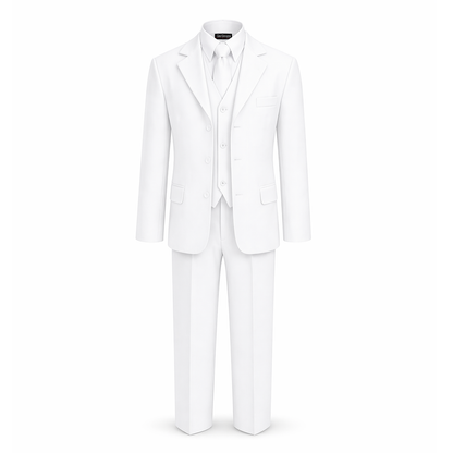 Gino Giovanni Boys 5 Piece Suit Set Wedding Ring Boy Formal Outfit Jacket Vest Pants Shirt Tie
