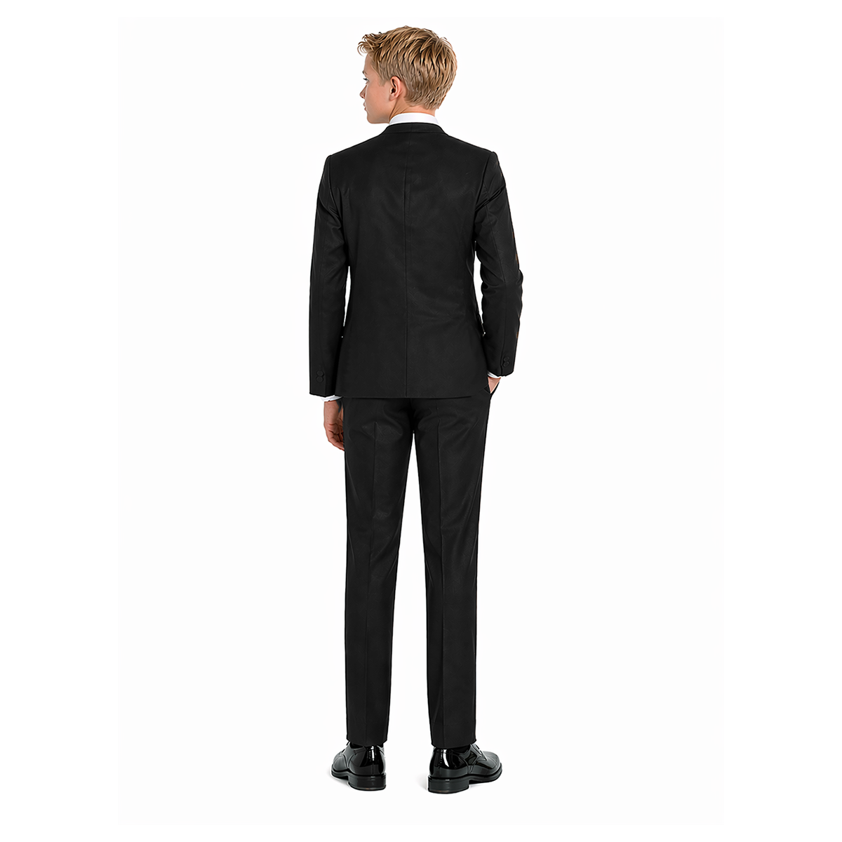 Gino Giovanni Boys 5-Piece Formal Tuxedo Suit Set with Vest, Shirt, Pants and Tie