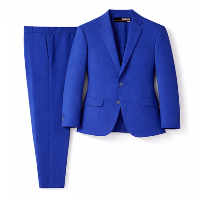 Gino Giovanni Boys 2-Piece Suit Set Formal Blazer Pants Classic Fit Kids Outfit - Royal / 3-6 Months