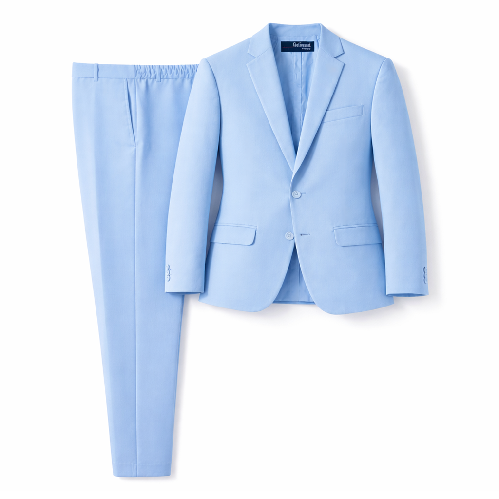 Gino Giovanni Boys 2-Piece Suit Set Formal Blazer Pants Classic Fit Kids Outfit - Sky Blue / 3-6 Months