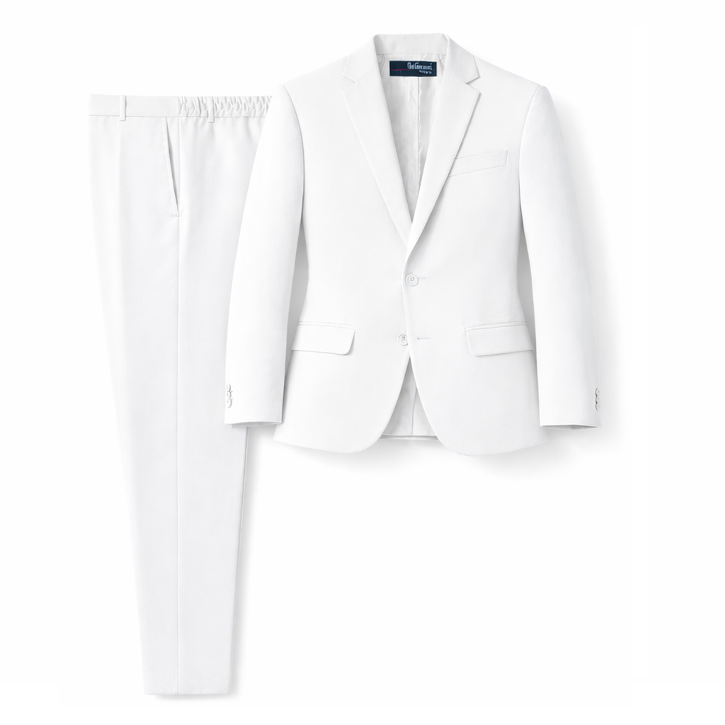 Gino Giovanni Boys 2-Piece Suit Set Formal Blazer Pants Classic Fit Kids Outfit - White / 3-6 Months