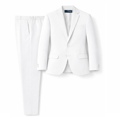 Gino Giovanni Boys 2-Piece Suit Set Formal Blazer Pants Classic Fit Kids Outfit - White / 3-6 Months