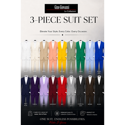 Gino Giovanni Boys' 3-Piece Formal Suit Set GN218