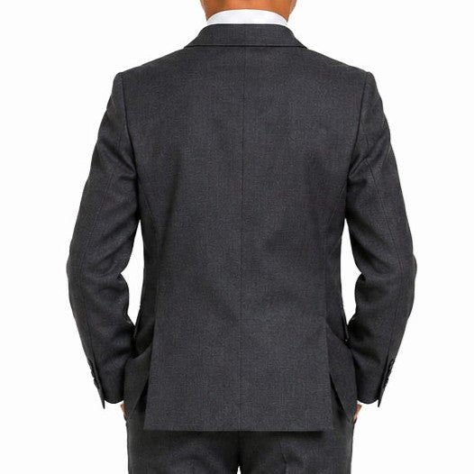 Johnnie Lene Boy's Suit Set: Blazer Vest Pants Shirt Tie Infants to Teen - Charcoal Gray