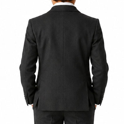 Johnnie Lene Boy's Suit Set: Blazer Vest Pants Shirt Tie Infants to Teen - Charcoal