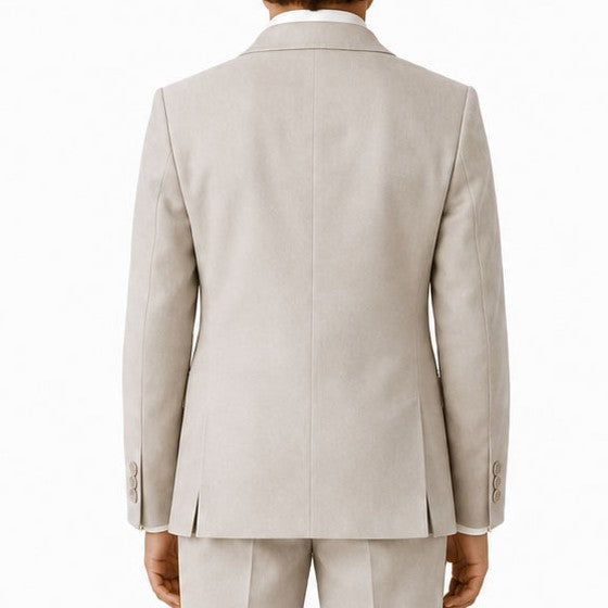 Johnnie Lene Boy's Suit Set: Blazer Vest Pants Shirt Tie Infants to Teen - Natural