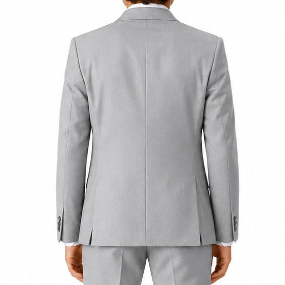 Johnnie Lene Boy's Suit Set: Blazer Vest Pants Shirt Tie Infants to Teen - Silver