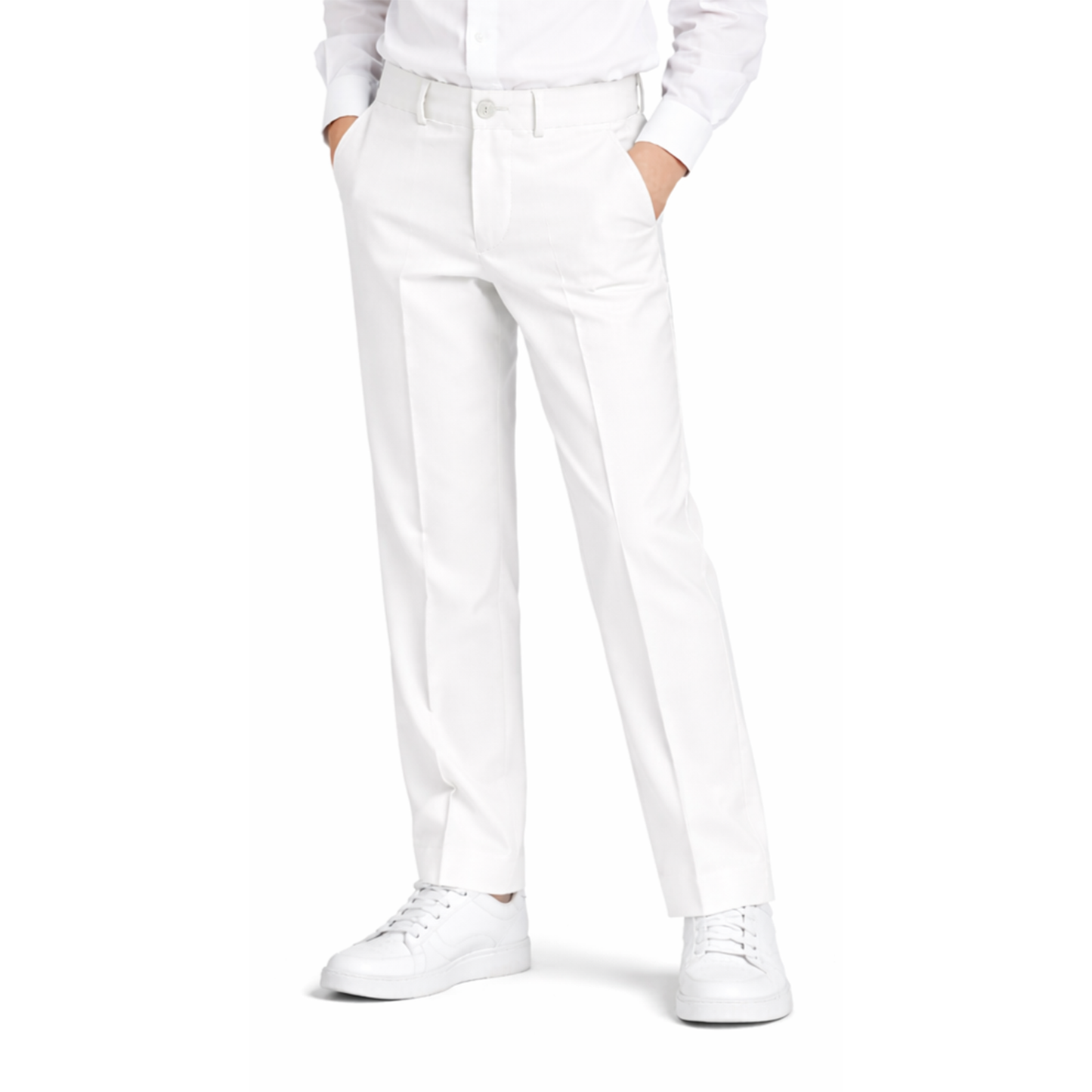 Johnnie Lene boys dress pants in White
