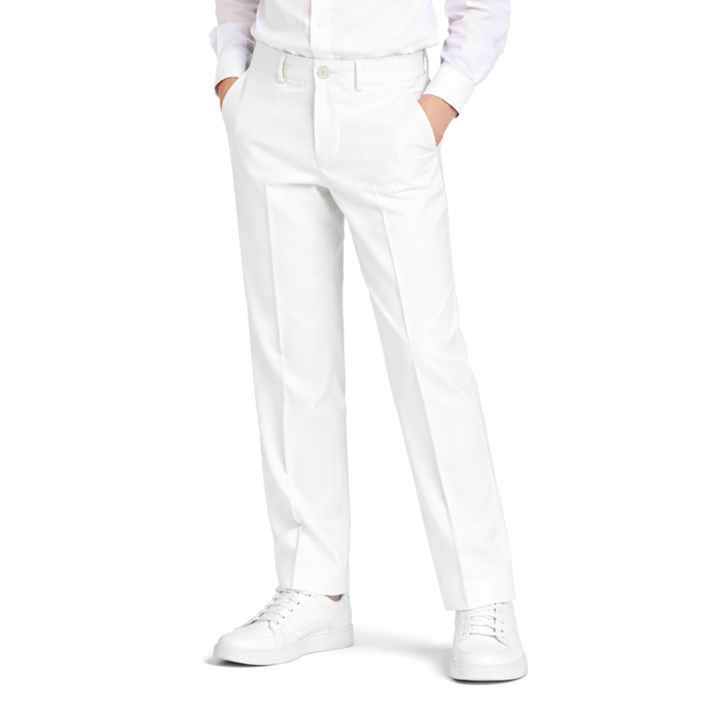 Johnnie Lene boys dress pants in White