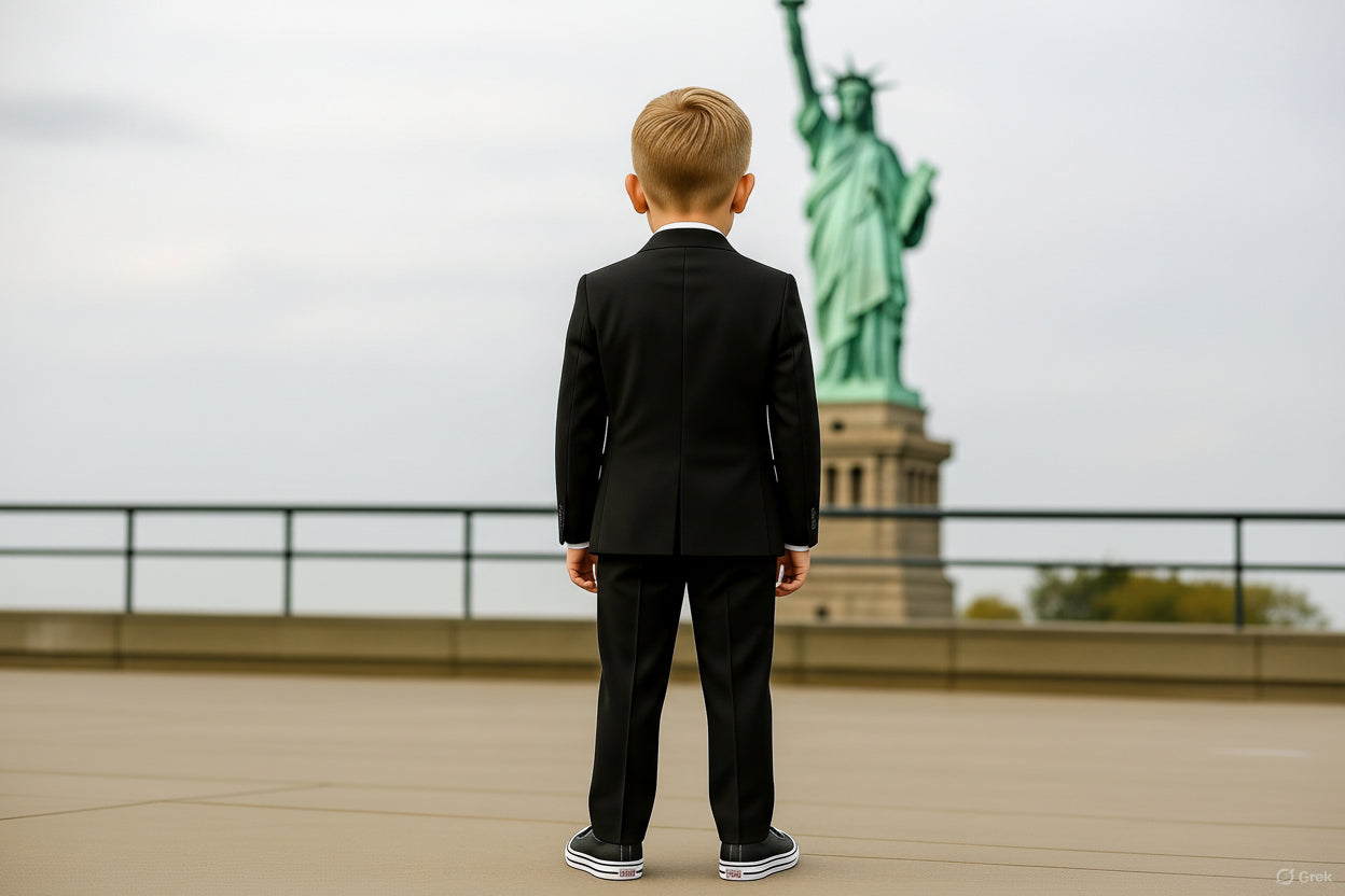 Johnnie Lene Boys 4-Piece Suit Set – Slim Fit Formal Outfit with Vest & Tie - Black