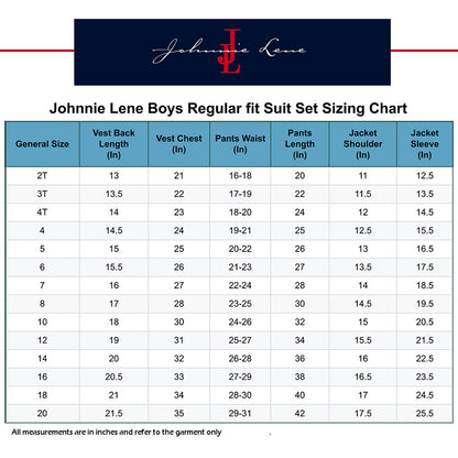 Johnnie Lene Boys 4-Piece Suit Set – Slim Fit Formal Outfit with Vest & Tie